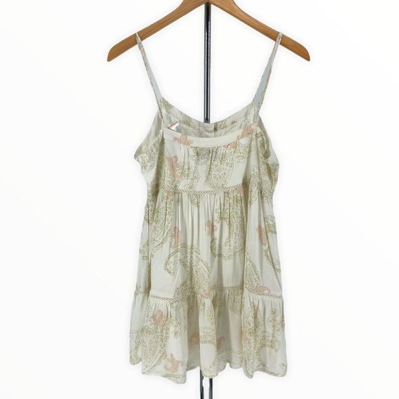 Urban Outfitters Cream Paisley Frocked Summery Mini Dress size Medium NWT - Picture 10 of 15